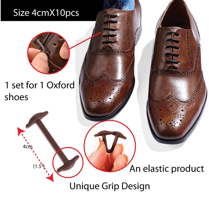 Koollaces Elastic No Tie Dress Shoe Laces for Men â€“ Silicone Anchor-Type Laces, Black & Brown (16pcs Black) - Image 5