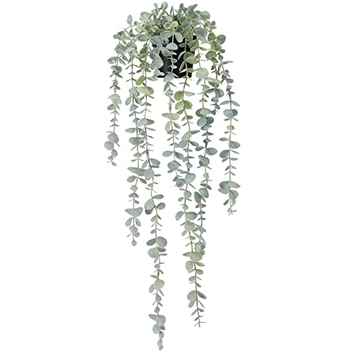 COCOBOO 1pcs Artificial Hanging Plants Fake Eucalyptus Potted Plant Hanging Plant for Wall Room Home Indoor Outdoor Shelf Decoration - Image 1