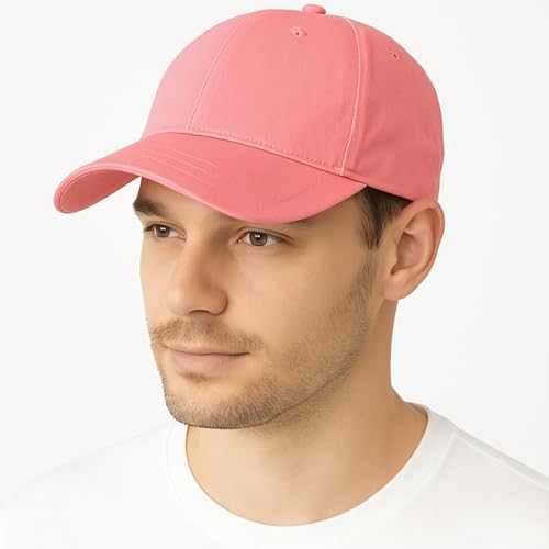 ENCIGER Unisex Adjustable Baseball Cap Pack of 2 - Solid Color, Breathable, Stylish Cotton Caps for Men & Women - Outdoor Sports, Travel, Casual Wear (Pink) - Image 5