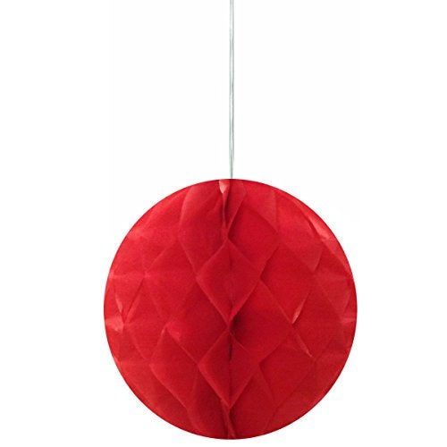 Wrapables 6" Set of 5 Tissue Honeycomb Ball Party Decorations for Weddings, Birthday Parties, Baby Showers, and Nursery Décor, Red - Image 3
