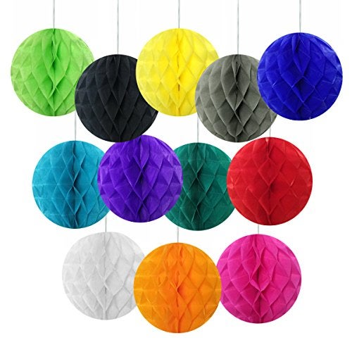 Wrapables 6" Set of 5 Tissue Honeycomb Ball Party Decorations for Weddings, Birthday Parties, Baby Showers, and Nursery Décor, Red - Image 4