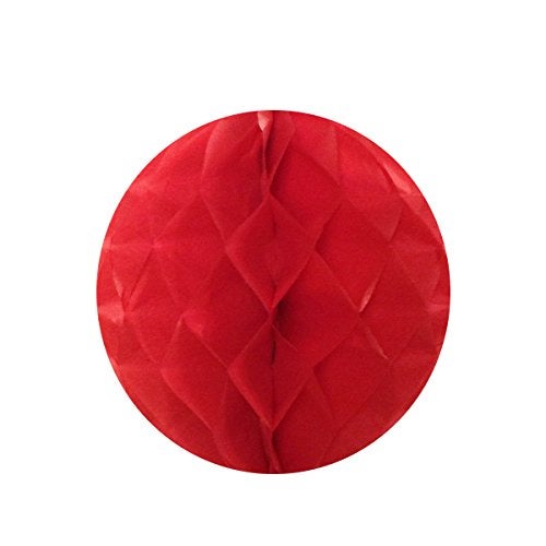 Wrapables 6" Set of 5 Tissue Honeycomb Ball Party Decorations for Weddings, Birthday Parties, Baby Showers, and Nursery Décor, Red - Image 2