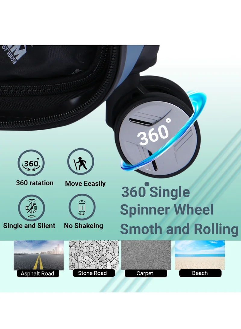 MNUK Viator Carry-On Luggage- 20 Inch |Hard-side Smooth and comfortable Luggage Trolley with TSA Lock | PP Material| Double 360° 4 Wheeler| Cabin- Blue