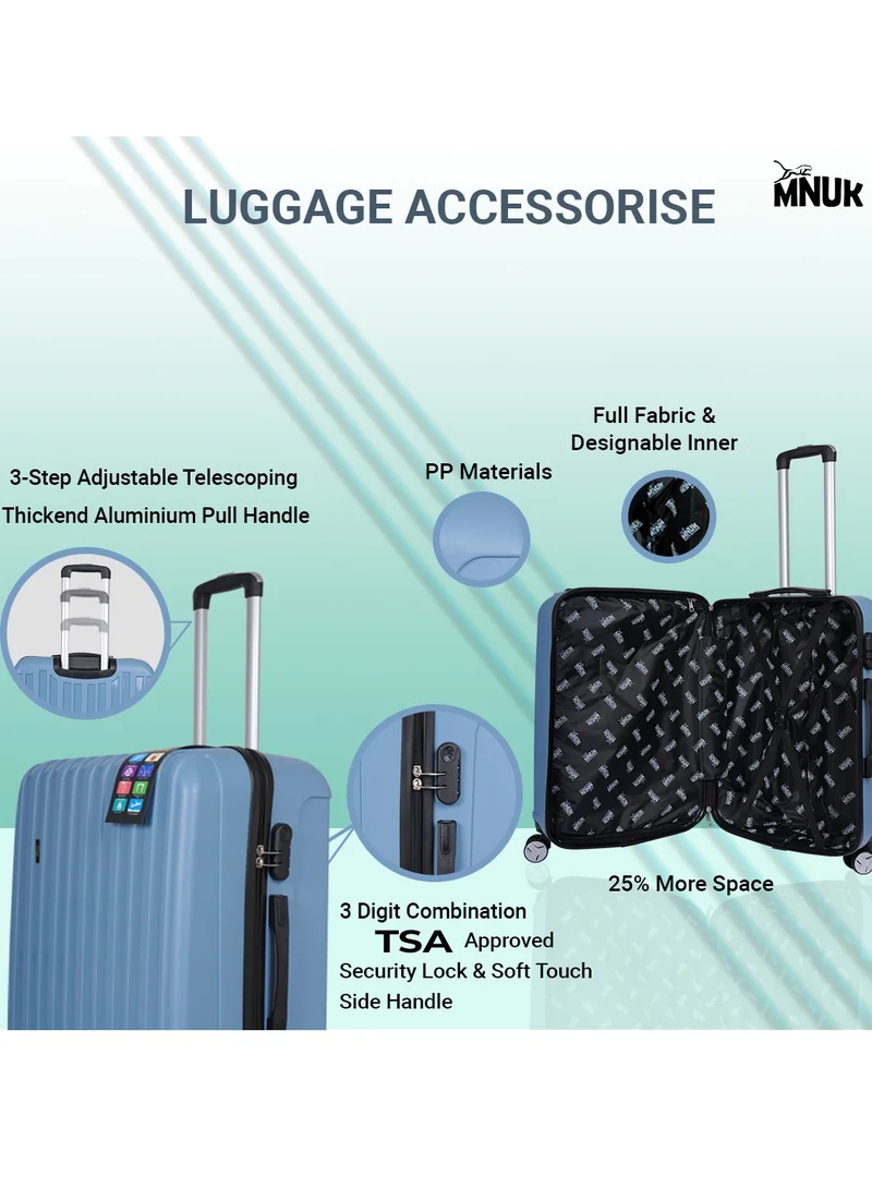MNUK Viator Carry-On Luggage- 20 Inch |Hard-side Smooth and comfortable Luggage Trolley with TSA Lock | PP Material| Double 360° 4 Wheeler| Cabin- Blue