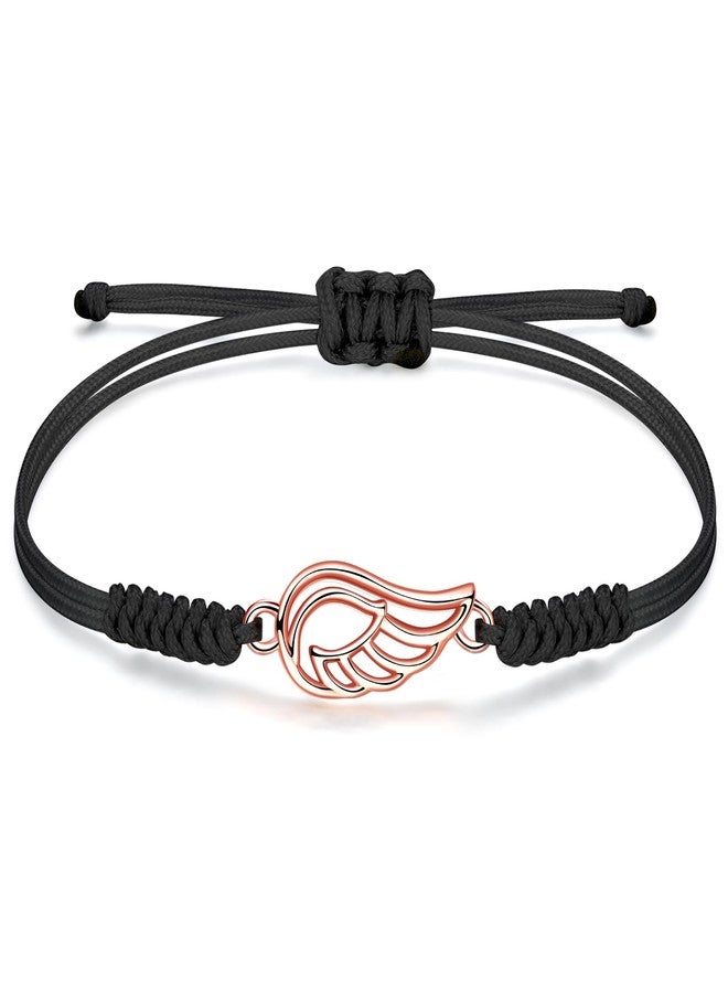 JENDEAR SHINE Angel Wings Bracelet for Women Girls, Hand Braided Rope Guardian Angel Bracelet, Birthday Friendship Gifts for Women Girls Sisters Friends - Image 1