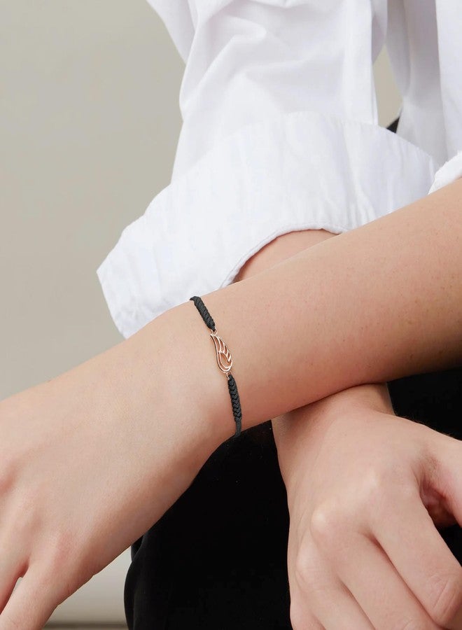 JENDEAR SHINE Angel Wings Bracelet for Women Girls, Hand Braided Rope Guardian Angel Bracelet, Birthday Friendship Gifts for Women Girls Sisters Friends - Image 3