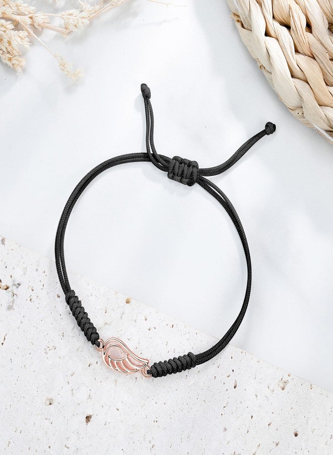 JENDEAR SHINE Angel Wings Bracelet for Women Girls, Hand Braided Rope Guardian Angel Bracelet, Birthday Friendship Gifts for Women Girls Sisters Friends - Image 2