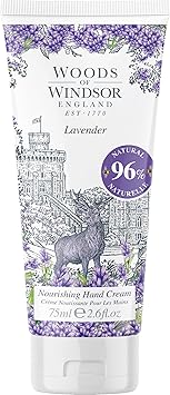 Woods of Windsor Hand Cream Nourishing Lavender Hand Cream for Men and Women Moisturising Hand Cream with Vitamin E and Shea Butter Lavender Scent 75ml - Image 1