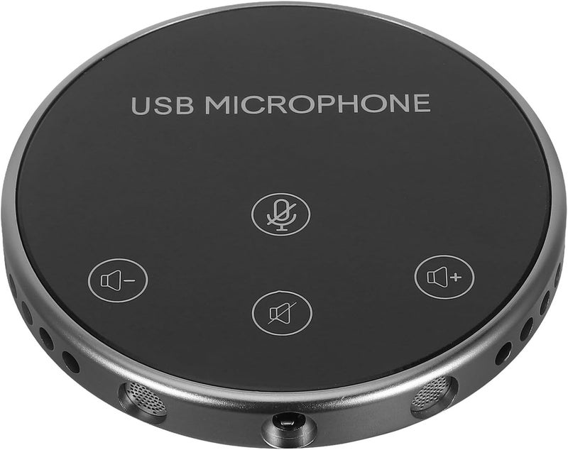 ميكروفون Alipis USB متعدد الاتجاهات 360 درجة لالتقاط الصوت، ميكروفون مؤتمرات للكمبيوتر والبث المباشر، ميكروفون USB أسود للألعاب والدردشة المرئية والاجتماعات عبر الإنترنت - Image 1