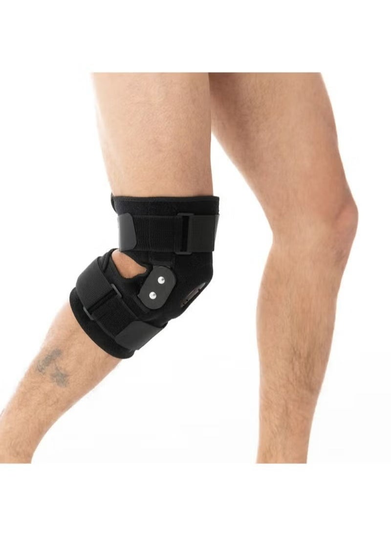 Generic Knee Brace for Women Men Hinged Knee Brace with Side Stabilizers Adjustable Open Patella Knee Brace for Arthritis Pain and Support,Meniscus Tear ACL MCL Injury Recovery Pain Relief  - Image 2
