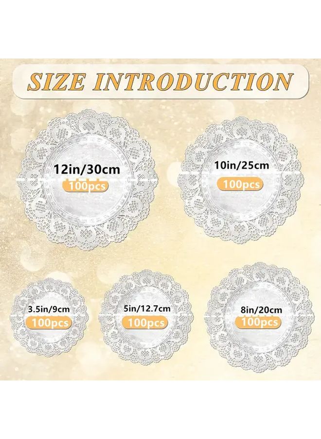 100 Pcs 3.5 Inch Silver Lace Doilies Round Paper Placemats For Dessert Wedding Party Tableware - Image 4