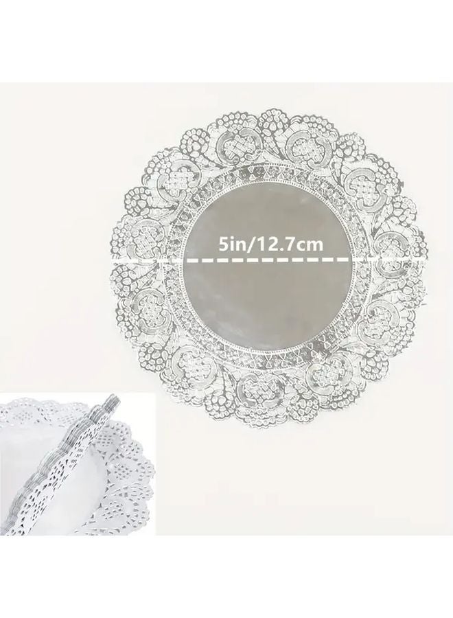 100 Pcs 3.5 Inch Silver Lace Doilies Round Paper Placemats For Dessert Wedding Party Tableware - Image 5