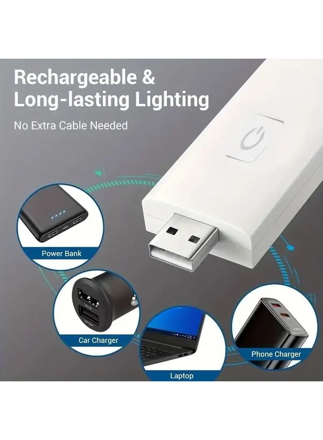 مصباح كتاب أبيض محمول وقابل للطي، قابل للشحن عبر USB، بثلاثة مستويات من السطوع - Image 5