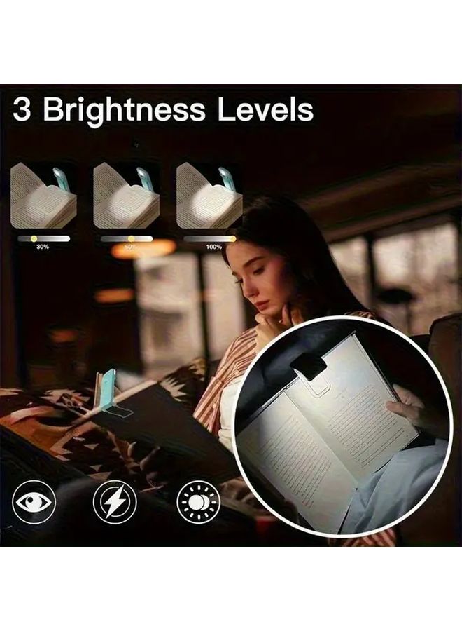 مصباح كتاب أبيض محمول وقابل للطي، قابل للشحن عبر USB، بثلاثة مستويات من السطوع - Image 3