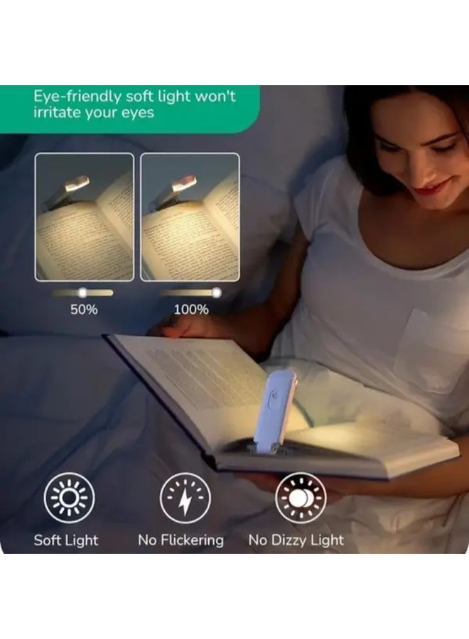 مصباح كتاب أبيض محمول وقابل للطي، قابل للشحن عبر USB، بثلاثة مستويات من السطوع - Image 2