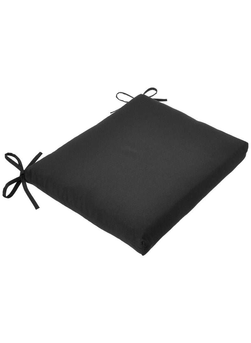 Pillow Perfect Pillow Perfect Fresco Solid IndoorOutdoor Patio Seat Cushions Plush Fiber Fill Weather and Fade Resistant Square Corner  16 x 185 Black 2 Count 