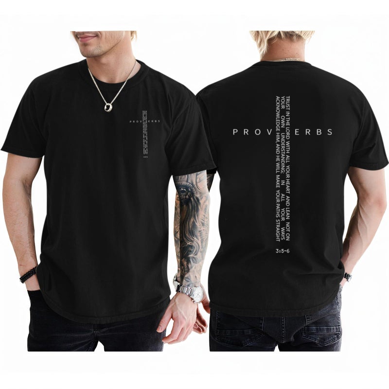 Lubpow Christian Shirts for Men Vintage Religious Cross Bible Verse T-Shirt Jesus Faith Tshirt Inspirational Graphic Tees(Black,L) - Image 1