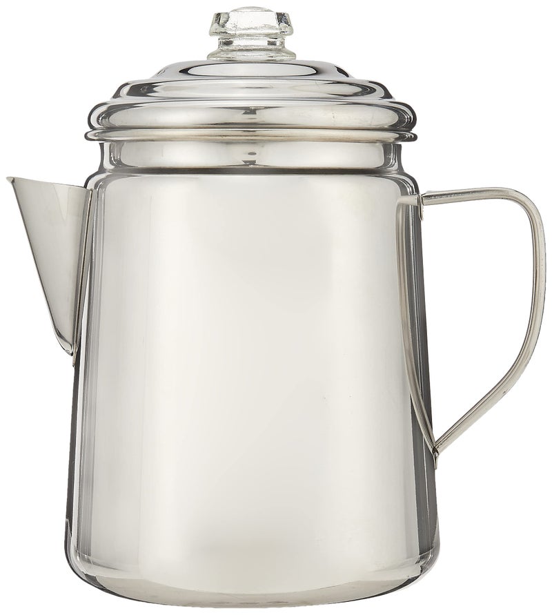 Coleman Stainless Steel Coffee Percolator 12Cup Capacity Durable Outdoor Coffee Maker for Camping Backpacking RV Stovetop Campfire  More No Filters Needed