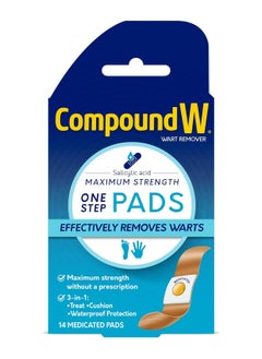 Compound W Compound W Wart Remover Maximum Strength One Step Pads Pack of 14 Each  - Image 1