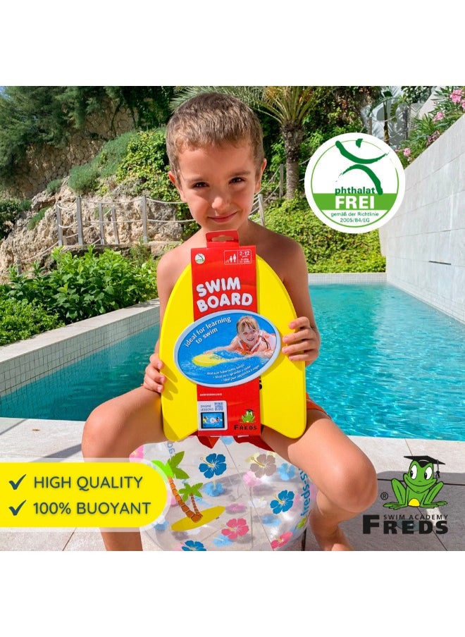 FREDS SWIM ACADEMY Freds Swimboard Yellow Training Aid Float for Toddlers and Children (2Year-12Year)  - Image 2