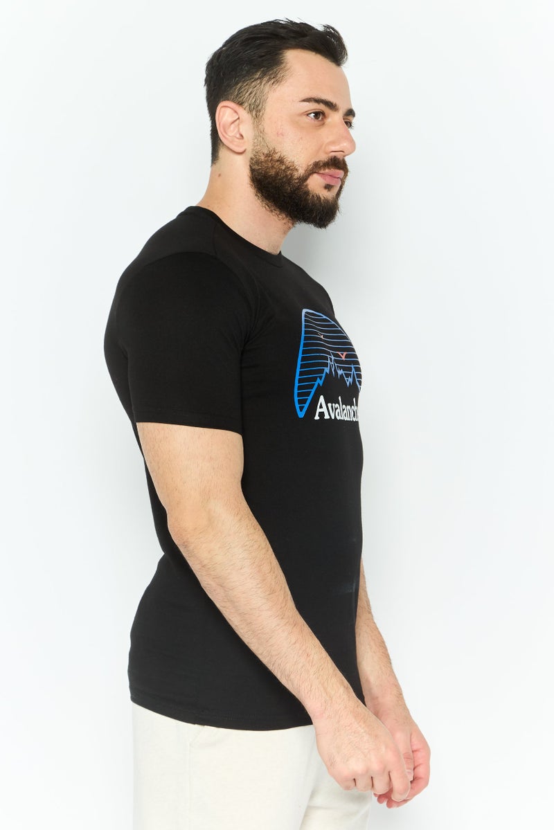 Avalanche Men Sportswear Fit Short Levees Outdoor T-Shirt, Black - Image 4