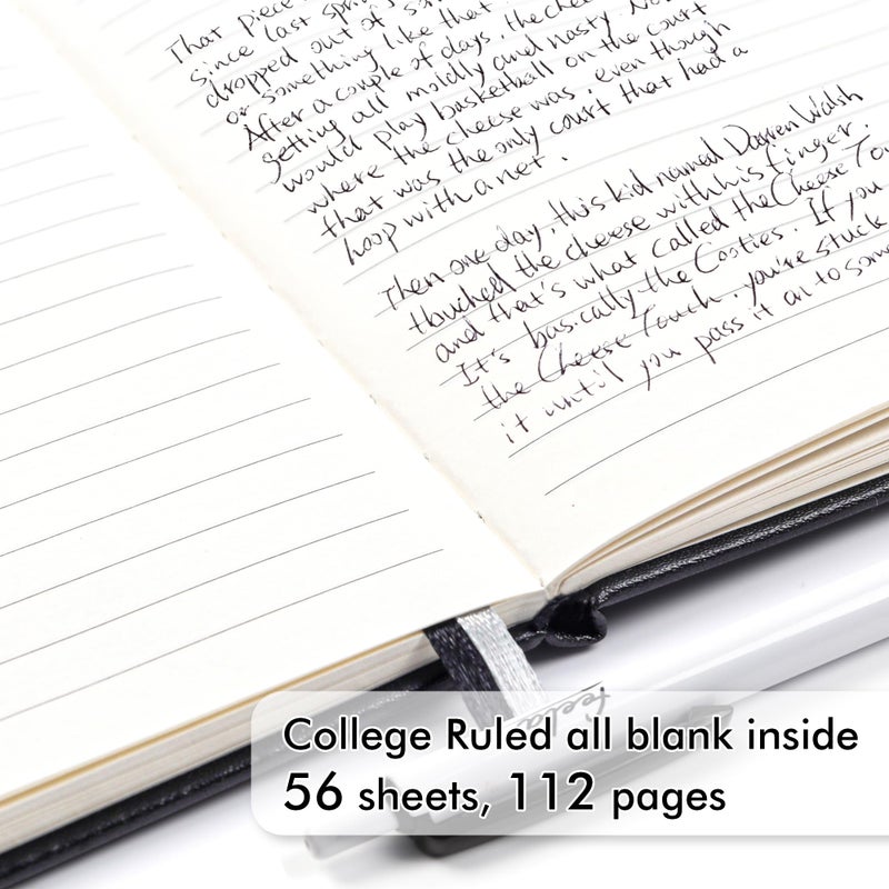 feela 15 Pack Pocket Small Notebooks Bulk, Mini Cute Notepads Hardcover College Ruled Lined Journals with Pen Holder for School Business, with 15 Black Pens, 3.5â€x 5.5â€, A6, Black Navy Dark Green - Image 3