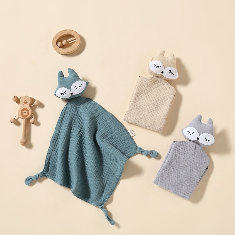 Little Fox Baby Cuddle Towel – 4-Layer Cotton Gauze Hand Puppet for Infants - Image 2