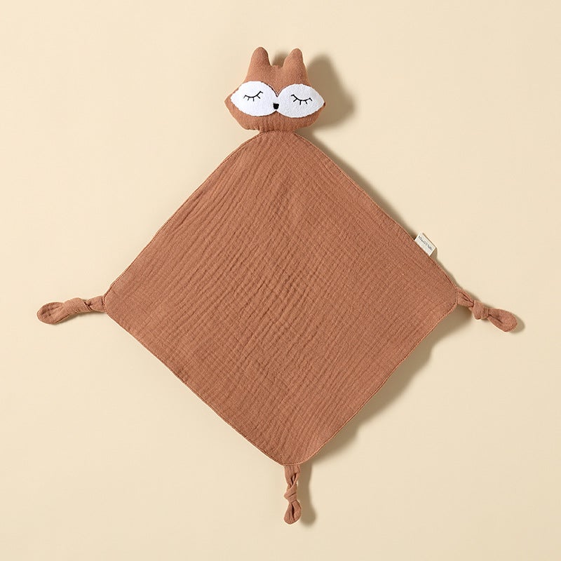 Little Fox Baby Cuddle Towel – 4-Layer Cotton Gauze Hand Puppet for Infants - Image 1