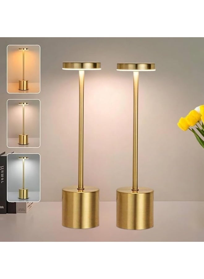 zentora 2 Pack LED Table Lamps, Rechargeable Battery Operated Desk Lights, Touch Control, 3 Color Stepless Dimmable, Modern Nightstand Bedside Lamps - Image 5