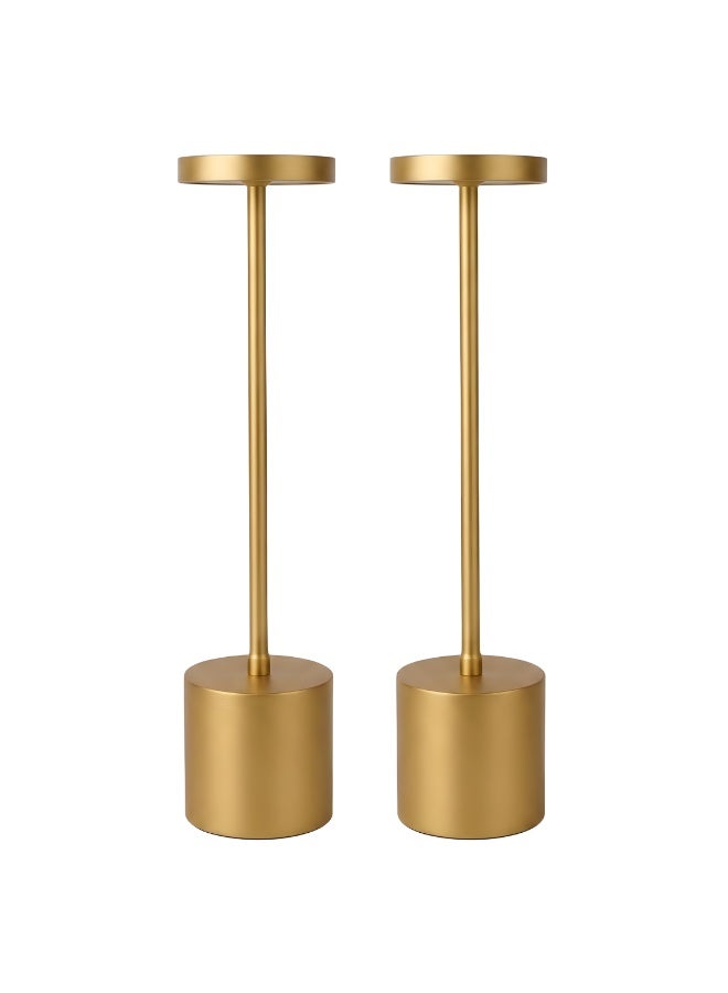 zentora 2 Pack LED Table Lamps, Rechargeable Battery Operated Desk Lights, Touch Control, 3 Color Stepless Dimmable, Modern Nightstand Bedside Lamps - Image 1