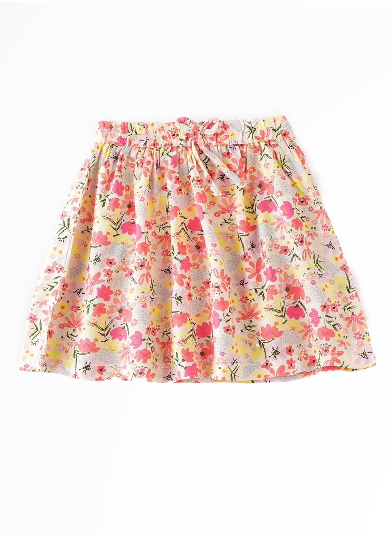 Jelliene Sunny Swirls: Girls' Flowy Viscose Skirt Breezy Fun & Springtime Flair  - Image 1