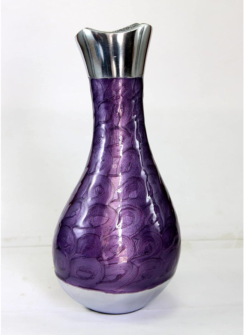 ESPLANADE eSplanade Metal Flower Vase Flower Pot  Decorative Item Showpiece  Blue  16 Inches Purple  - Image 4