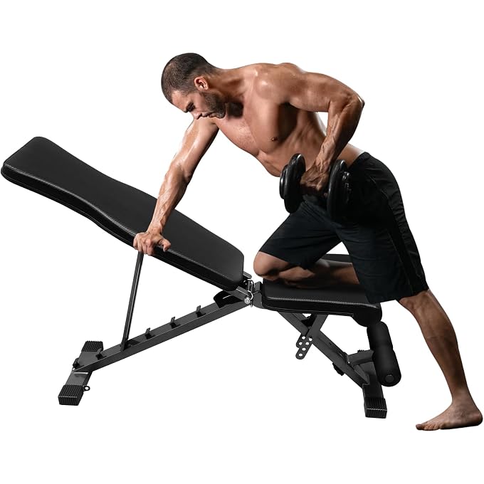 LSKSSNG Weight Bench Press, Adjustable Workout Benches For Dumbbell Exercise, 600Lbs Foldable Strength Training Benches For Full Body Workout, Multi-Purpose Incline Decline Workout Bench For Home Gym - Image 1