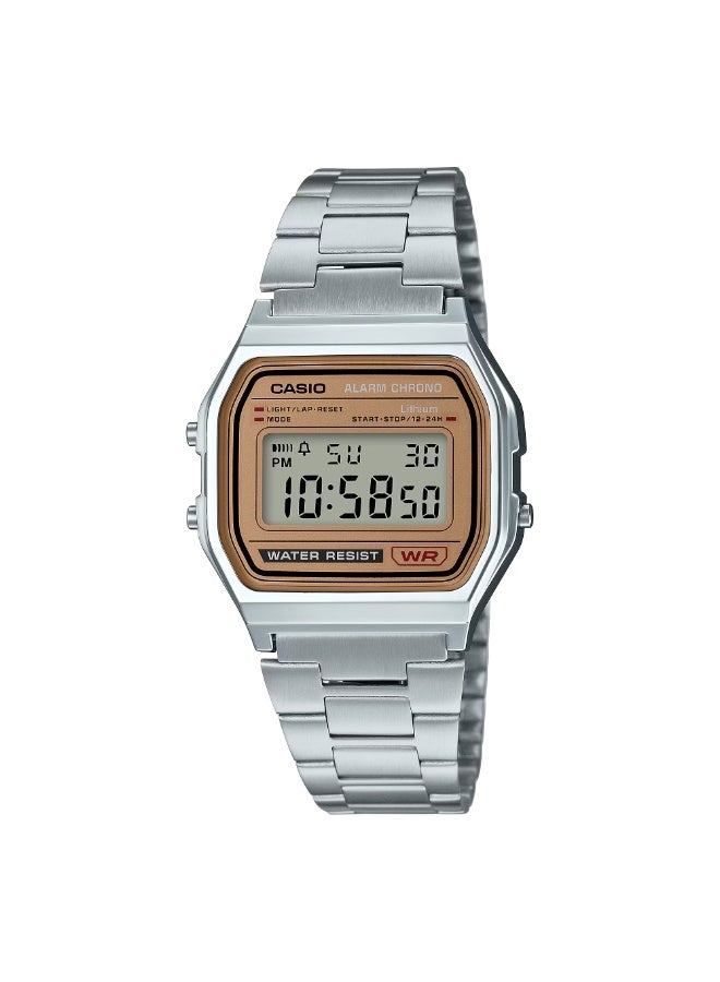 Casio A158WEA-9DF Vintage Gold Dial Digital Watch - Image 1