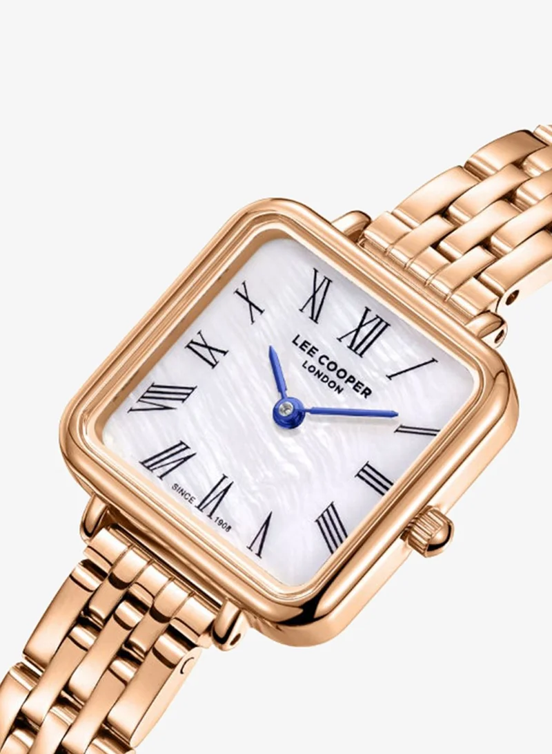Lee Cooper Beige MOP Women's Metal Analog Watch LC08226.420 - 23,5x28,7 mm for Women | Best Price UAE