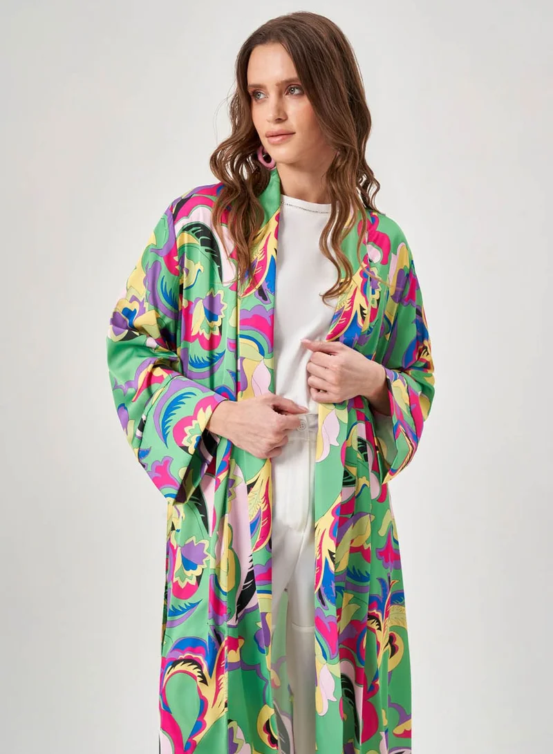 MIZALLE Longline Belted Kimono