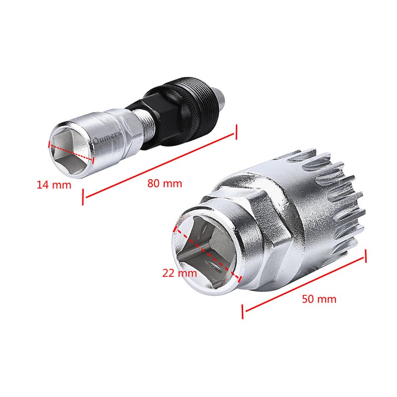 Oumers Bike Crank Extractor/Arm Remover and Bottom Bracket Remover with 16mm Spanner/Wrench. Professional Bicycle Repair Tool Kit - Image 4