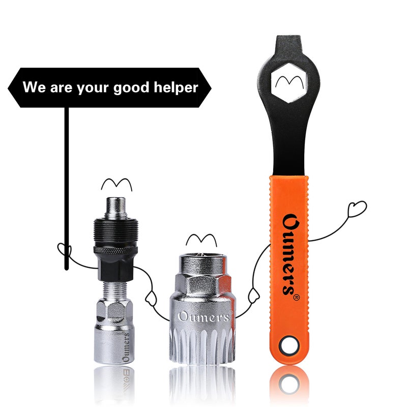 Oumers Bike Crank Extractor/Arm Remover and Bottom Bracket Remover with 16mm Spanner/Wrench. Professional Bicycle Repair Tool Kit - Image 2