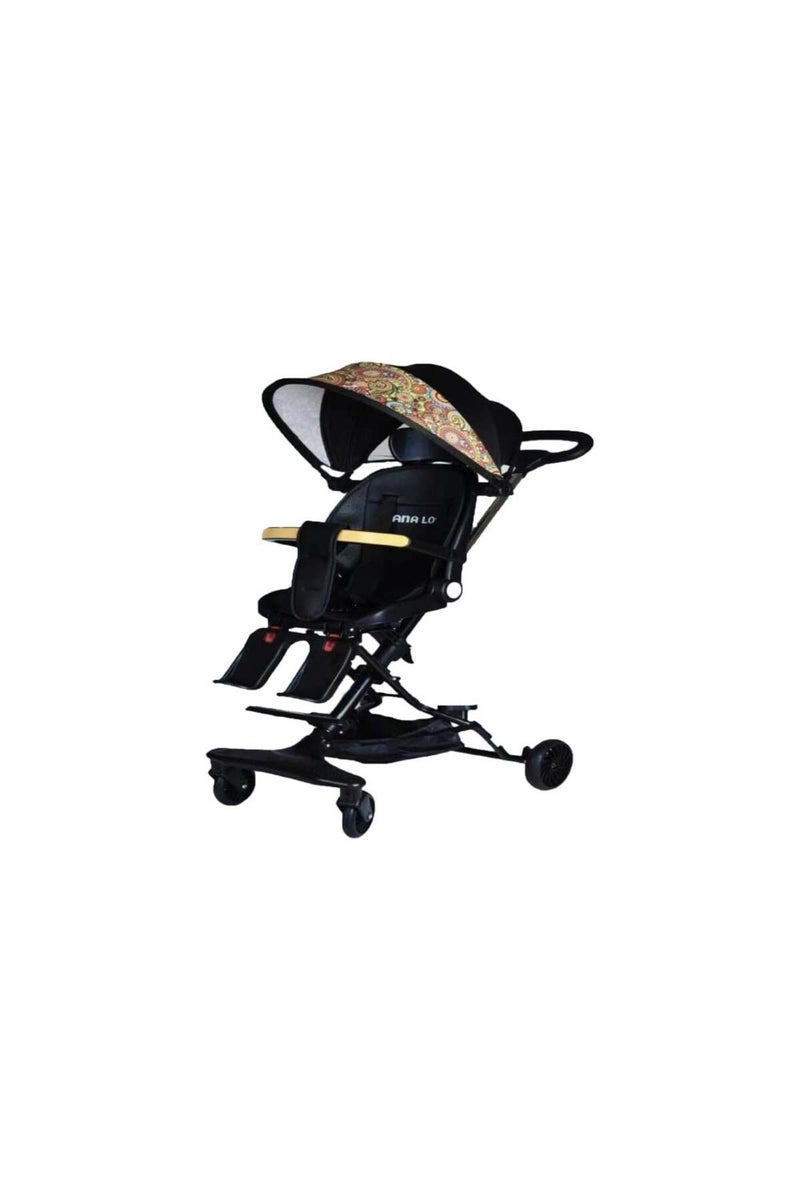 Foldable Black Baby Stroller for Kids - Image 2