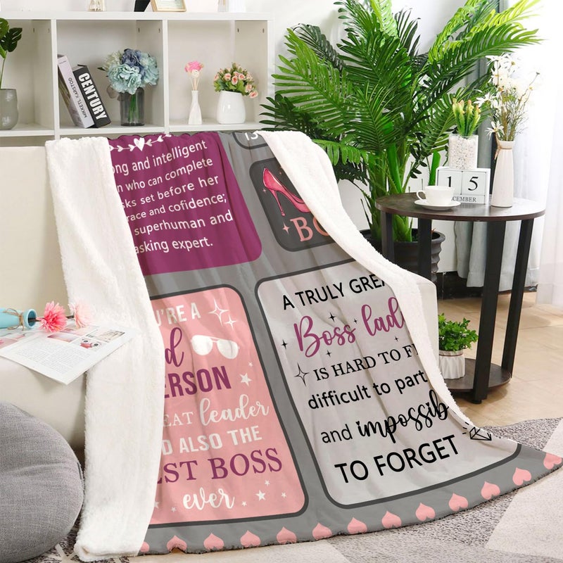 Nahjiiem Boss Lady Gifts for Women Throw Blanket  Best Boss Day Birthday Gifts for Women  for Bosses Female  Supervisor Managergifts for Women  Boss Lady Appreciation Day Gift Blanket 50""?60"" - Image 3