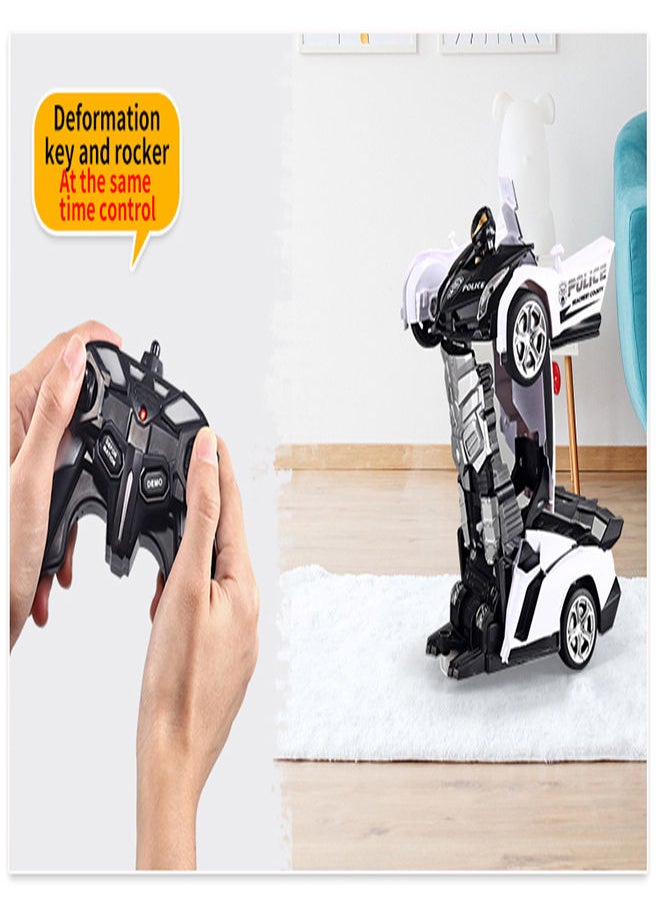 AROAQ - Rambo Blue Remote Control Car Transform Robot RC Car with 40MHz Version Remote And One Button Transforming 360 Degree Rotation Drifting Ideal Car Scale and Birthday Gift - Image 1