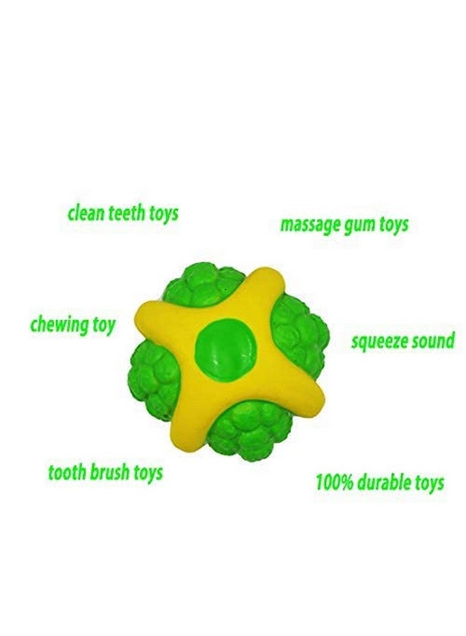 100% Clean Teeth & Massage Gum Squeaky Toy Soft Latex Dog Toy Floating Ball For Interactive Fetch & Play (Natural Rubber) - Image 3