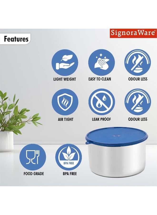 SignoraWare Storewell Stainless Steel Jumbo Storage Round Container, 3ltr - Image 5