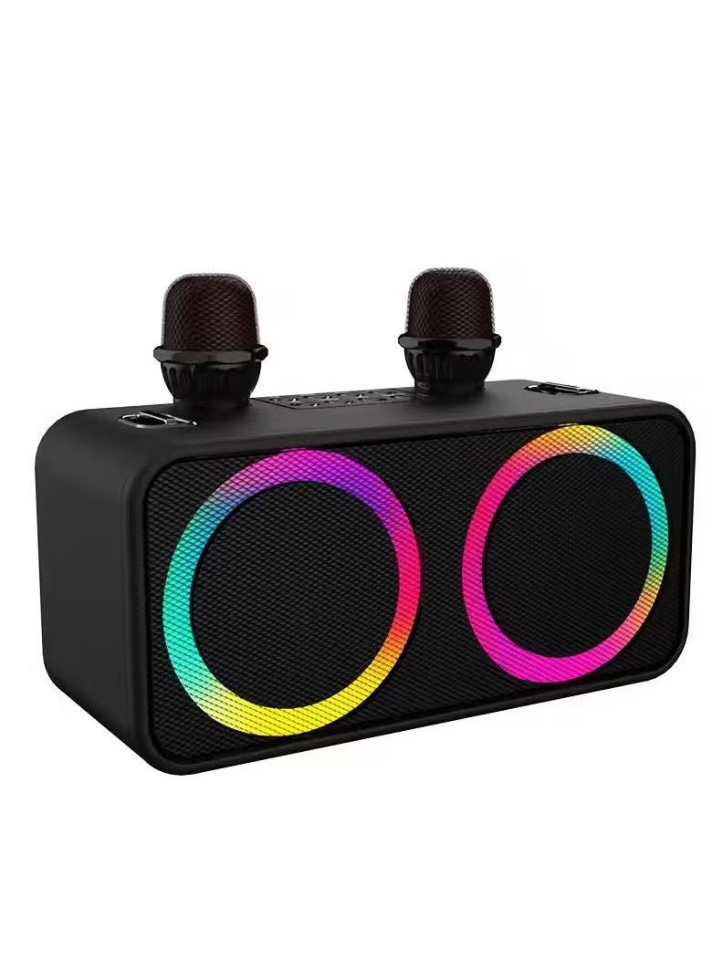 JAJEEK Portable Stereo Wireless Microphone Karaoke Set – High-Quality Bluetooth Wireless Speaker with 4 Dynamic Lighting Effects - Image 1