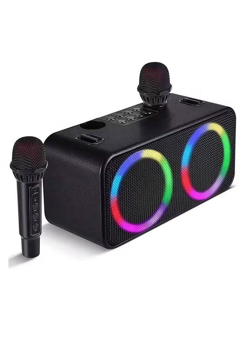 JAJEEK Portable Stereo Wireless Microphone Karaoke Set – High-Quality Bluetooth Wireless Speaker with 4 Dynamic Lighting Effects - Image 2
