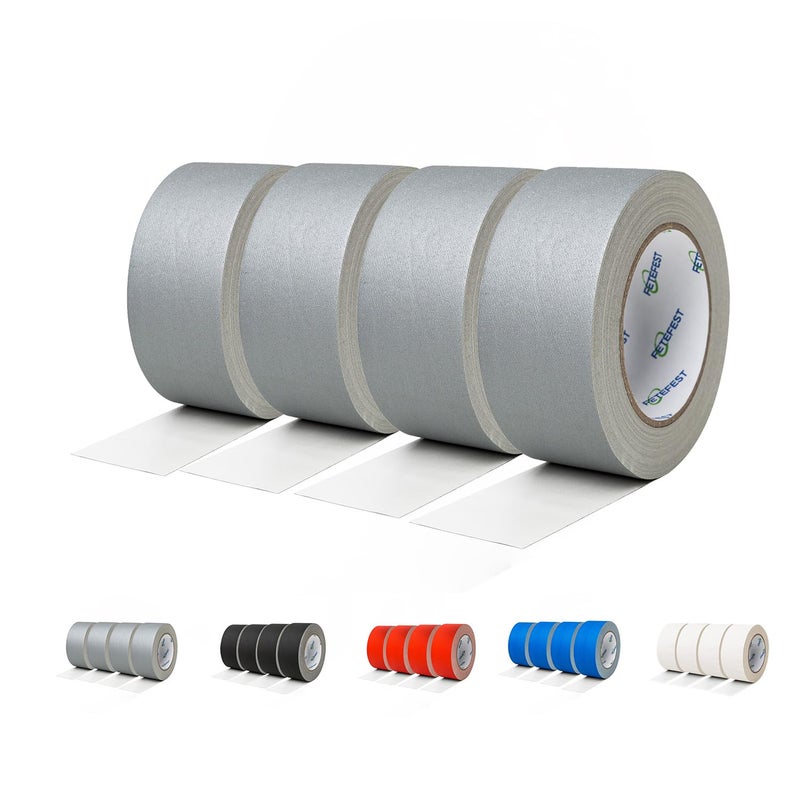Fetefest Gaffers Tape Gray 4 Pack Bulk Heavy Duty, 2" x30Yards Each, Professional Grade Gaffer Tape, Non-Reflective No Residue Hand Tear Self-Adhesive, Multiple Purposes (Gray, 4 Rolls) - Image 1