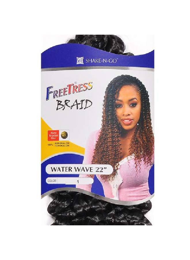 Freetress Synthetic Hair Braids Freetress Water Wave Bulk 22" (6Pack 1B) - Image 4
