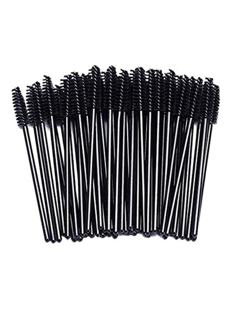 Red Blossom 50 Pcs Disposable Eyelash Mascara Brushes for Eye Lashes Extension Eyebrow and Makeup (Black)  - Image 1