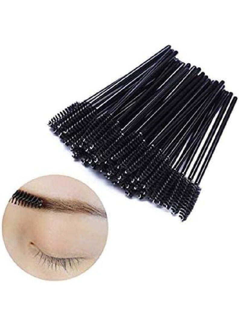Red Blossom 50 Pcs Disposable Eyelash Mascara Brushes for Eye Lashes Extension Eyebrow and Makeup (Black)  - Image 3