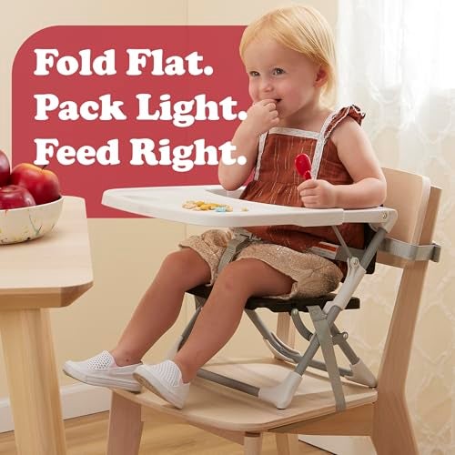 PrimoBaby SproutSeat Booster Seat for Kitchen Chair - Portable Folding Design, Travel Baby Beach Essentials, with 3-Point Safety Harness, Adjustable Tray, Dishwasher Safe Tray, Baby Floor Seat - Image 2